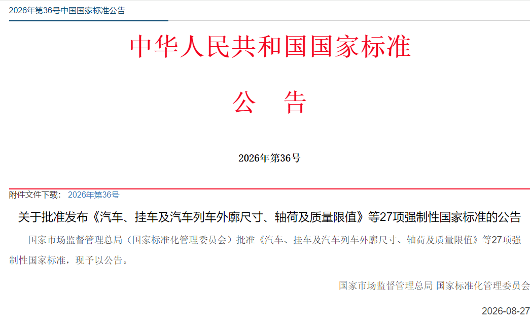 2026年第36号国家标准公告